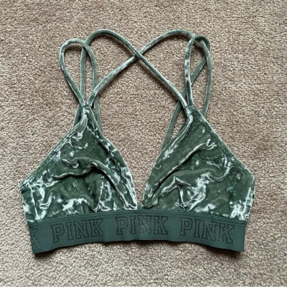 Victoria’s Secret Sage Green Crushed Velvet Bralette - XS - Picture 1 of 4